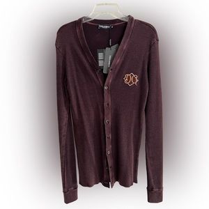 Dolce & Gabbana Brown Wool Distressed Cardigan